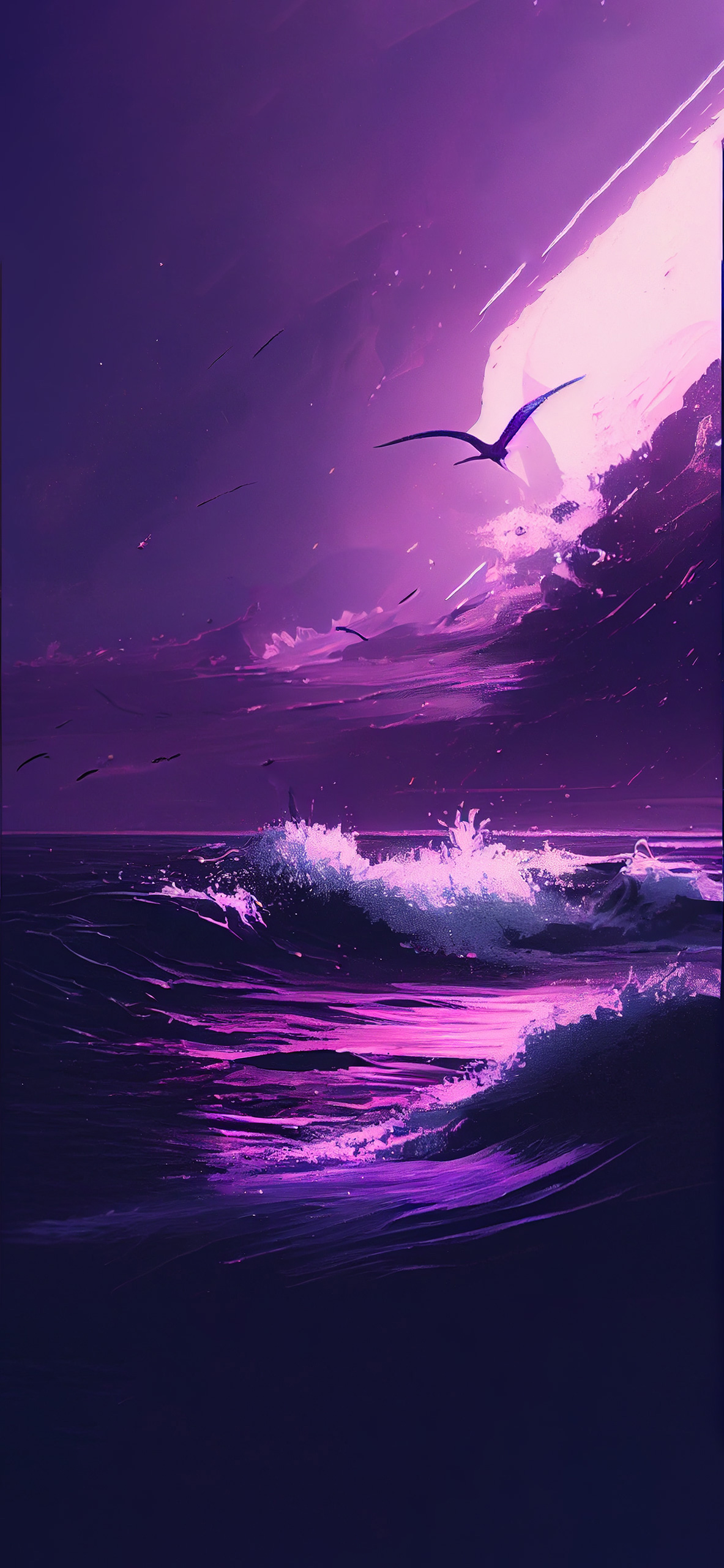 sea purple art wallpaper
