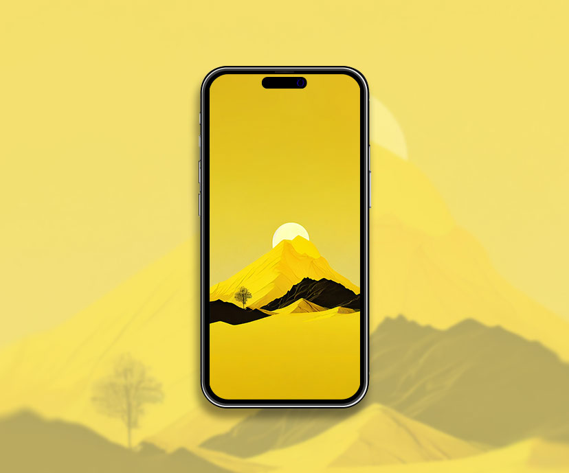 sun mountain yellow aesthetic wallpapers collection