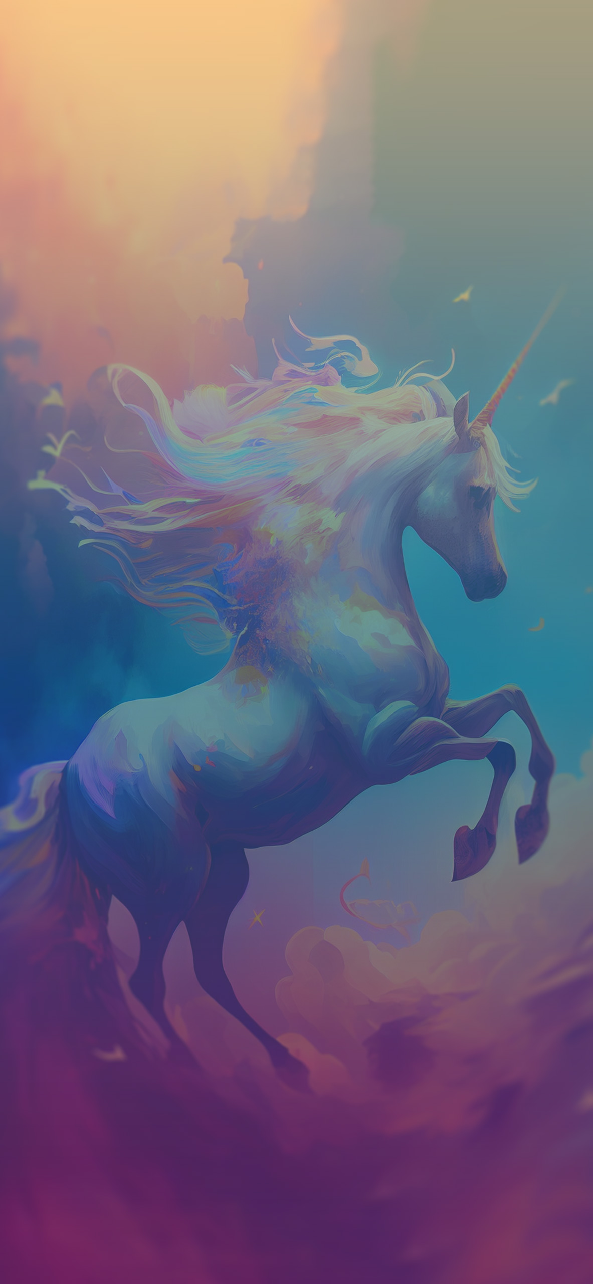 unicorn clouds aesthetic background