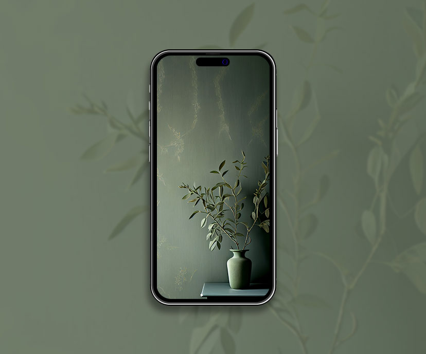 vase with olive sage green wallpapers collection
