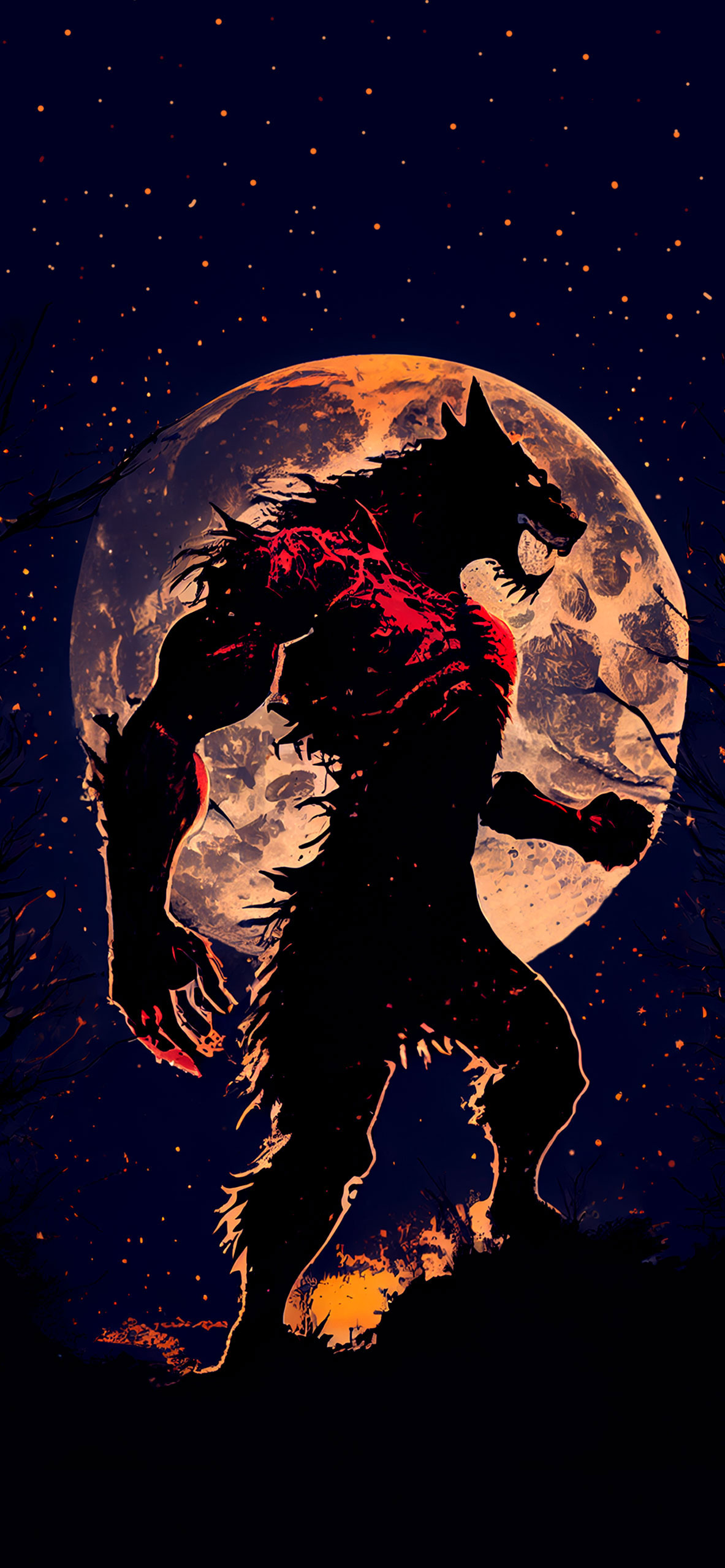 werewolf moon art wallpaper 2