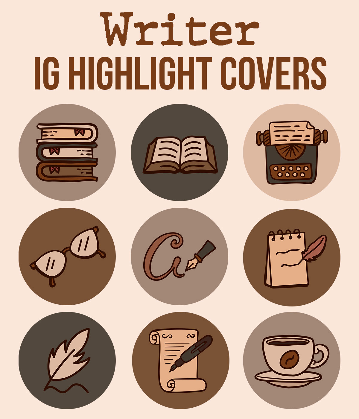 writer ig highlight covers pack