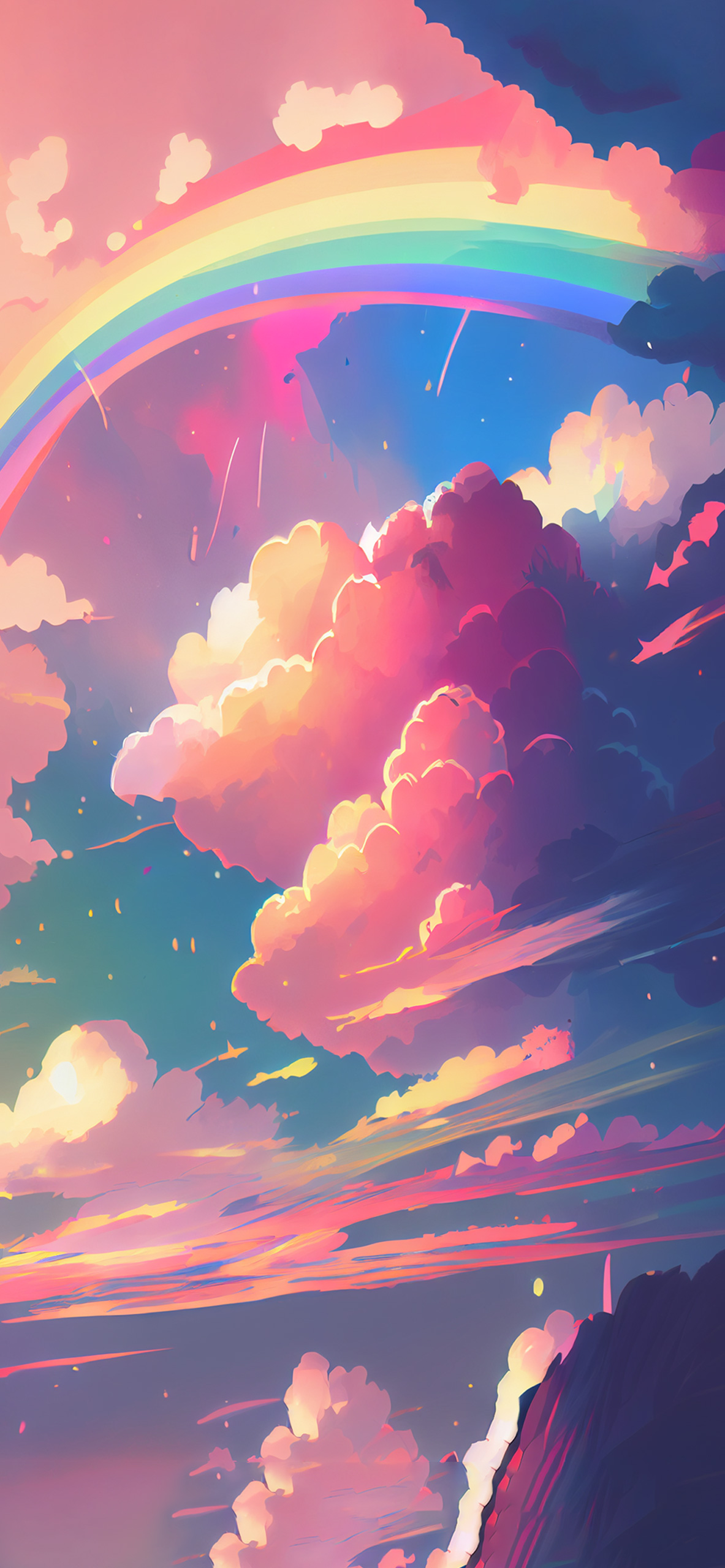 aesthetic rainbow clouds wallpaper