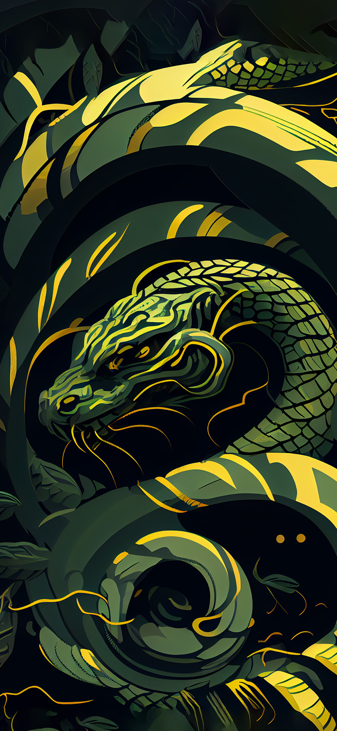 ancient serpent green wallpaper