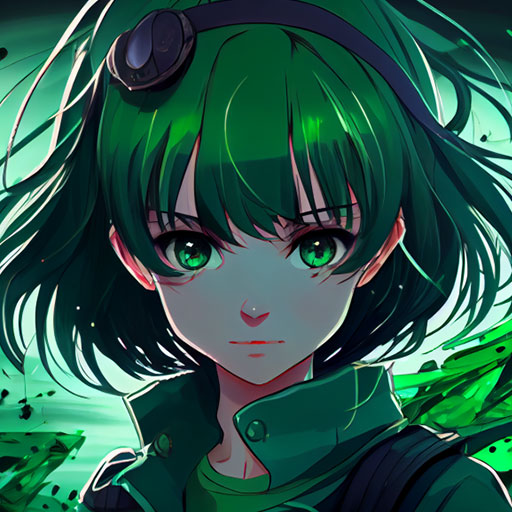 anime girl green pfp 1