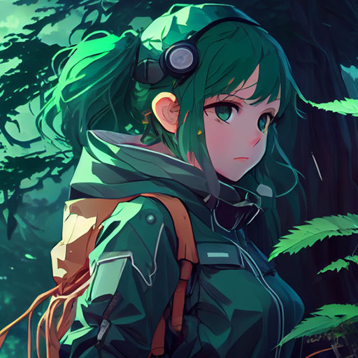 anime girl green pfp 10