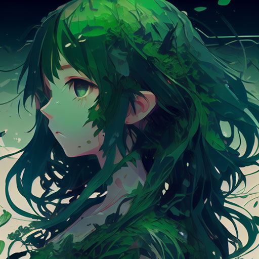 anime girl green pfp 11