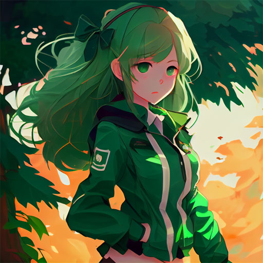 anime girl green pfp 13