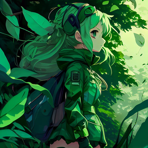 anime girl green pfp 14