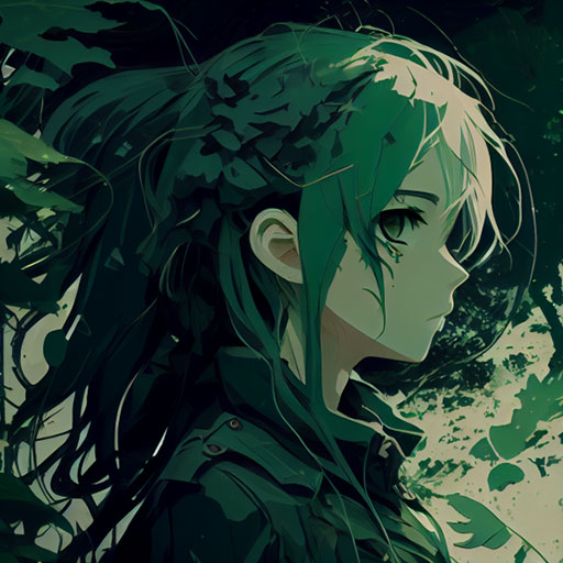 anime girl green pfp 16