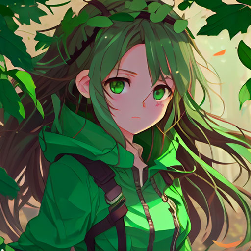 anime girl green pfp 2