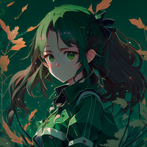 anime girl green pfp 20