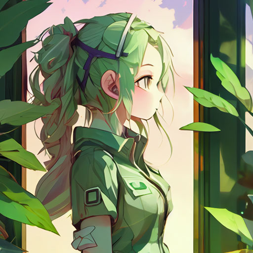 anime girl green pfp 24
