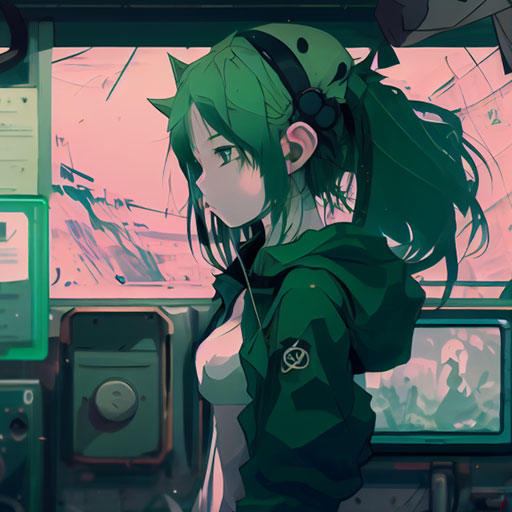 anime girl green pfp 25