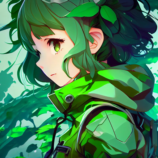 anime girl green pfp 27
