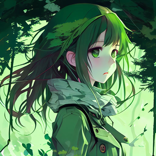 anime girl green pfp 28
