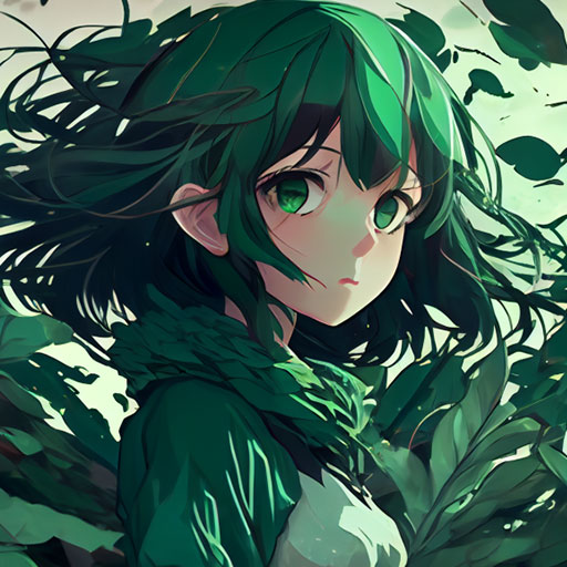 anime girl green pfp 29