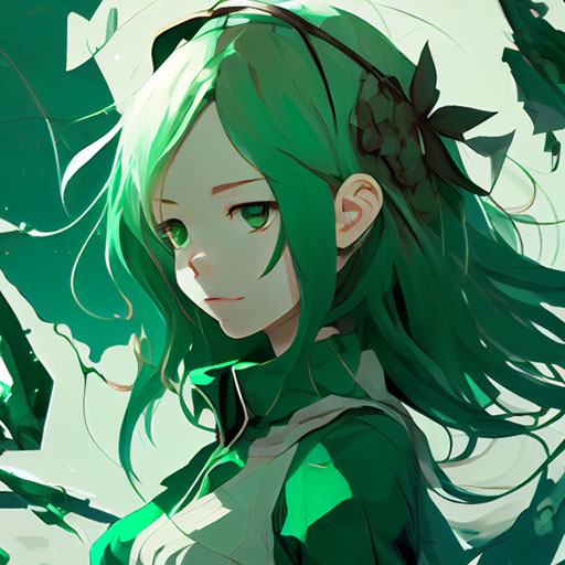 anime girl green pfp 3