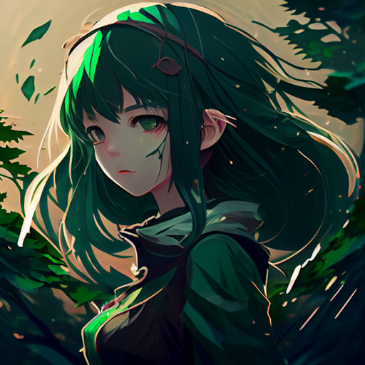 anime girl green pfp 31
