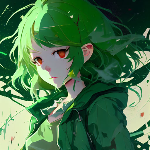 anime girl green pfp 33