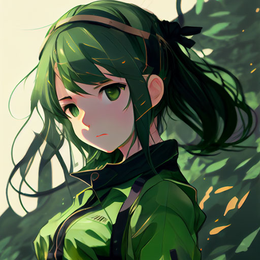 anime girl green pfp 34