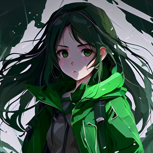 anime girl green pfp 35
