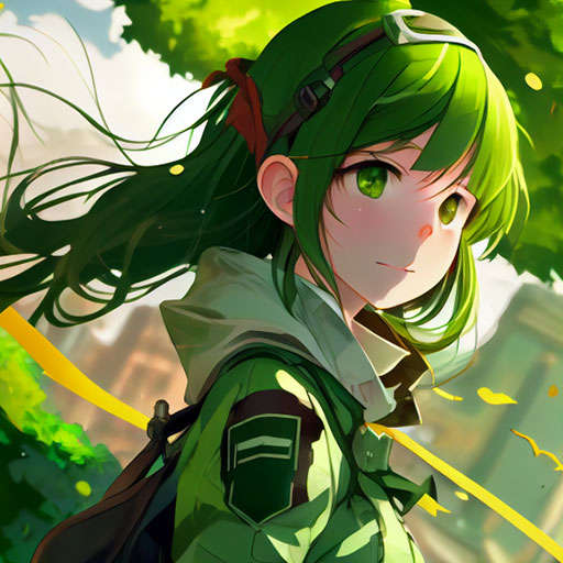 anime girl green pfp 4