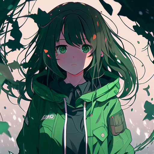 anime girl green pfp 6