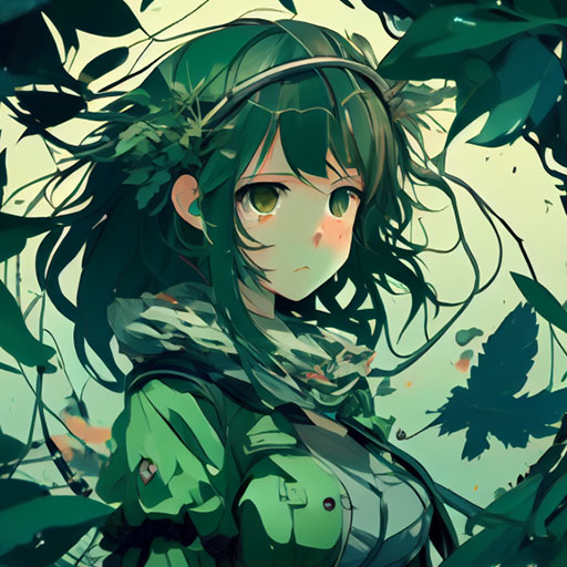 anime girl green pfp 8