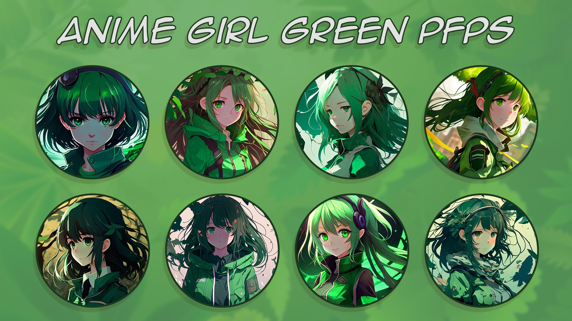 anime girl green pfps