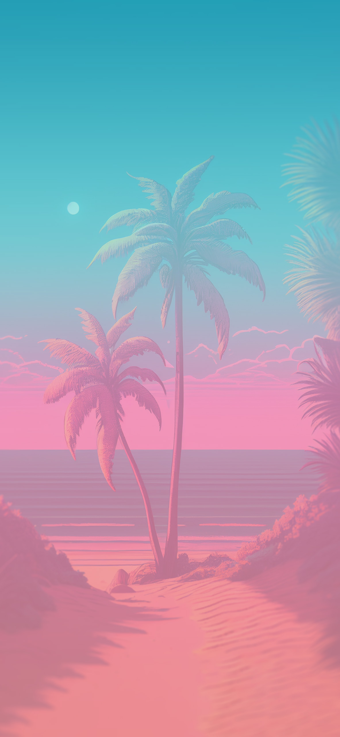 beach palm trees summer aesthetic background