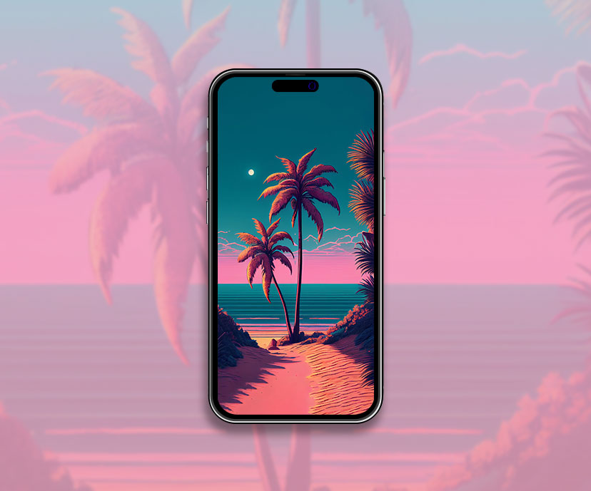 collection de fonds d’écran esthétiques d’été de palmiers de plage