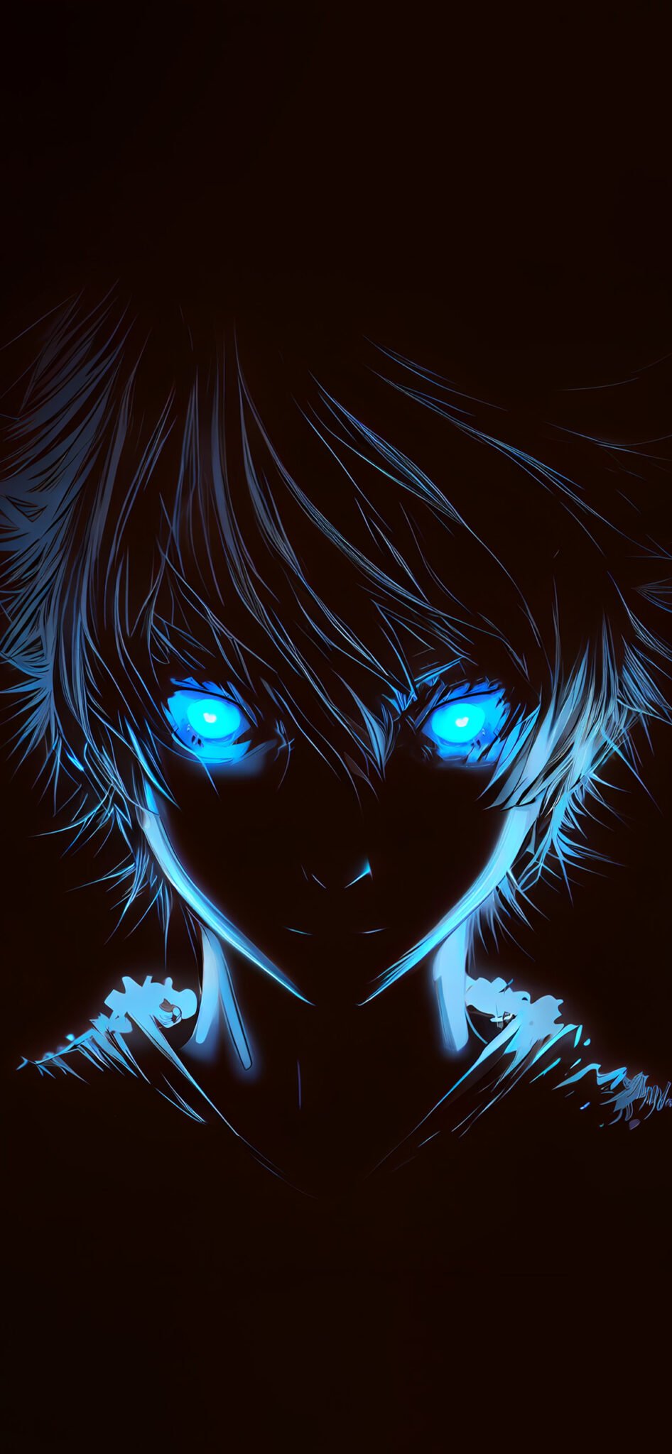 Boy with Blue Glowing Eyes Anime Wallpaper - Anime Wallpaper 4k