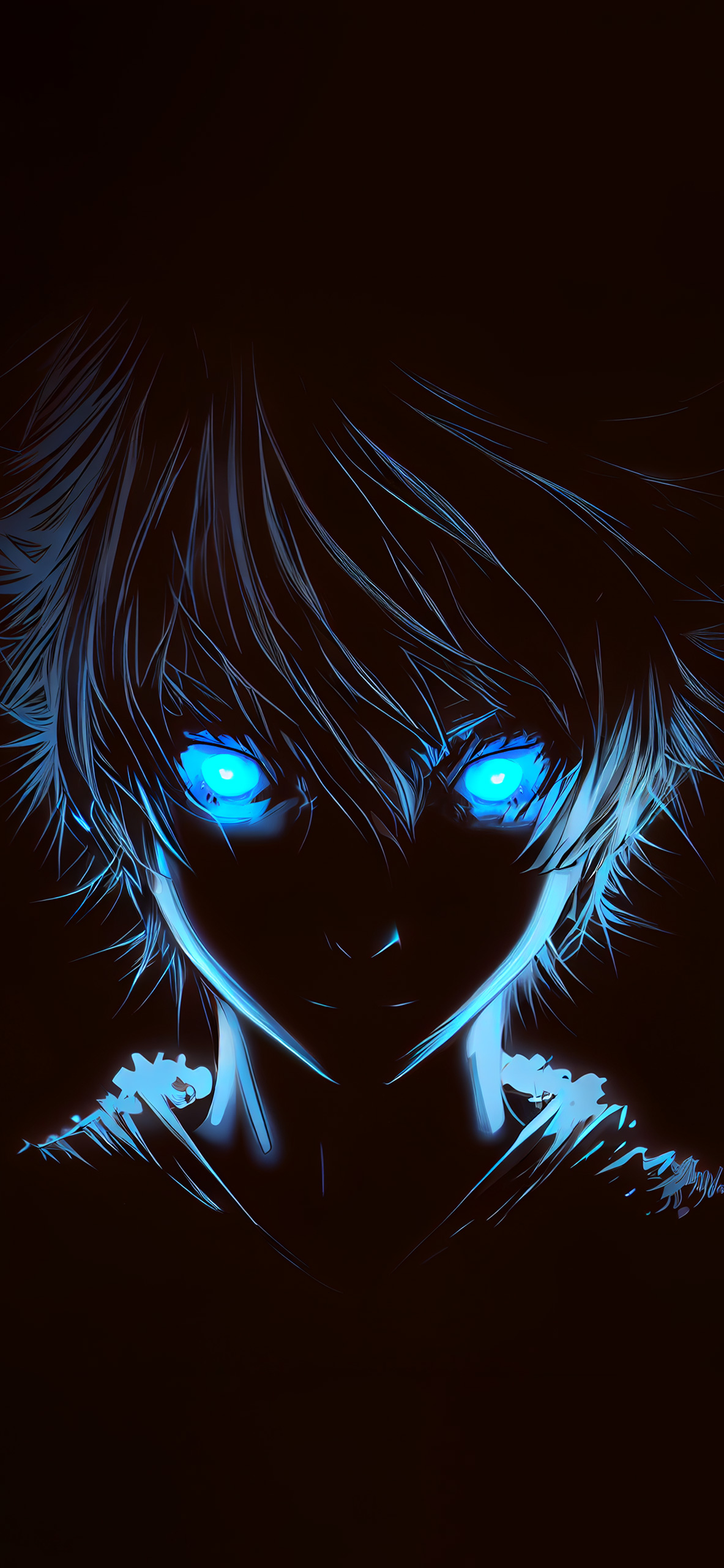 boy with blue glowing eyes anime wallpaper