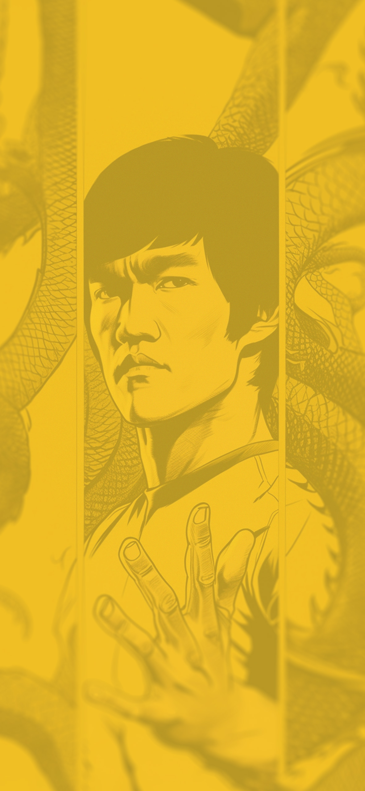 bruce lee yellow background