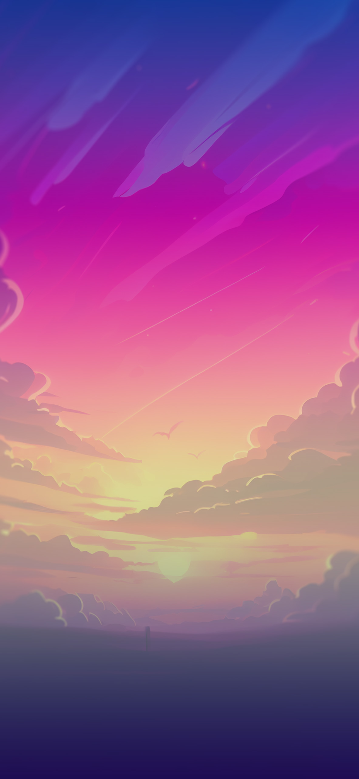 clouds sunset hot pink background