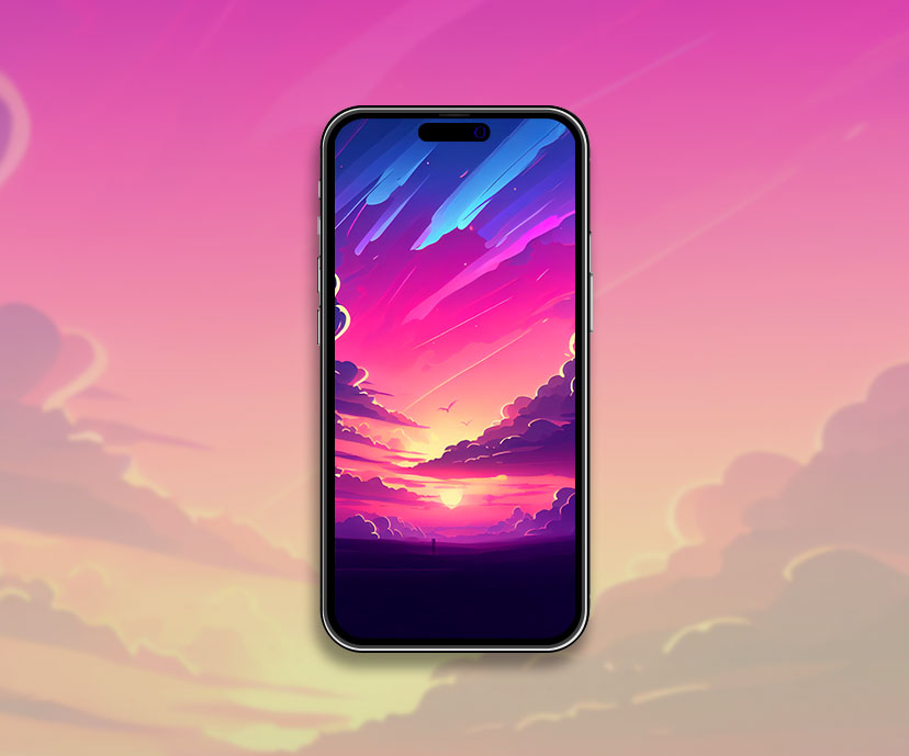 clouds sunset hot pink wallpapers collection