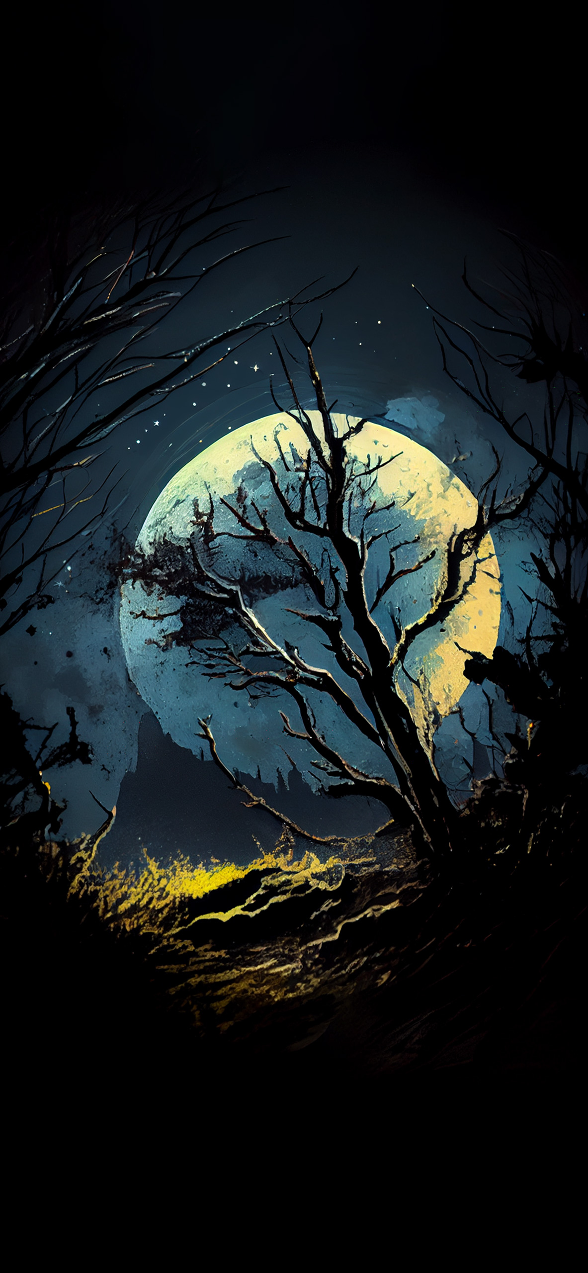 dark forest moon wallpaper