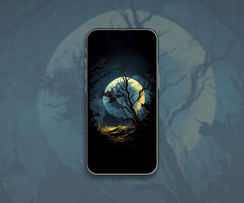 Collection de fonds d’écran de lune de forêt sombre