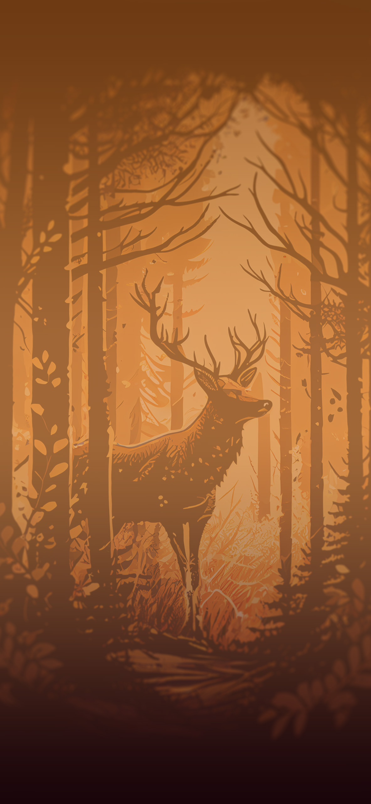 deer in forest beige background