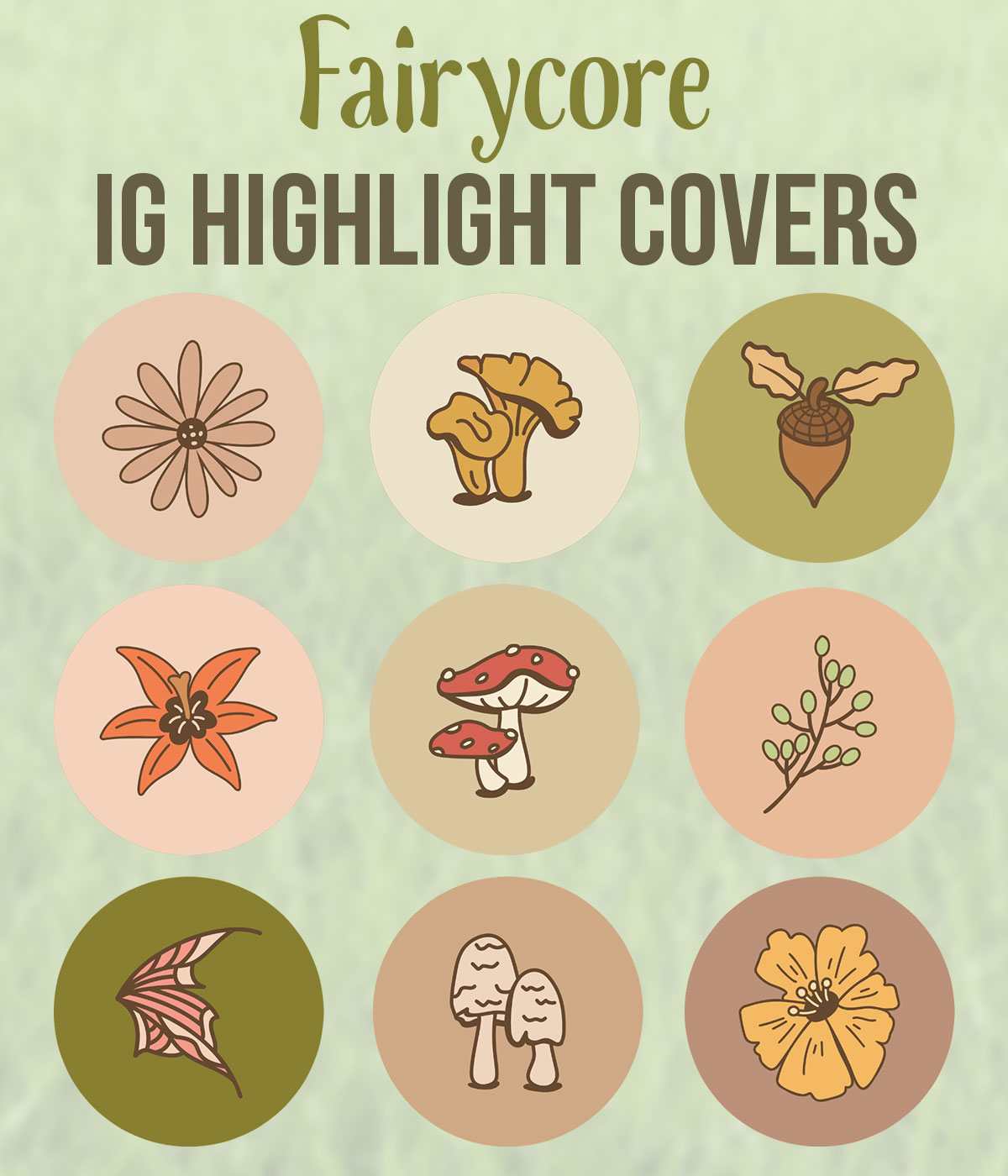 Fairycore IG Paquete de portadas destacadas