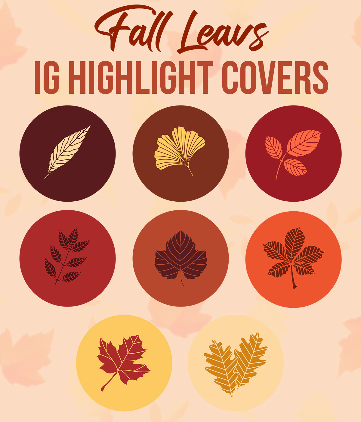 fall leaves ig highlight covers pack