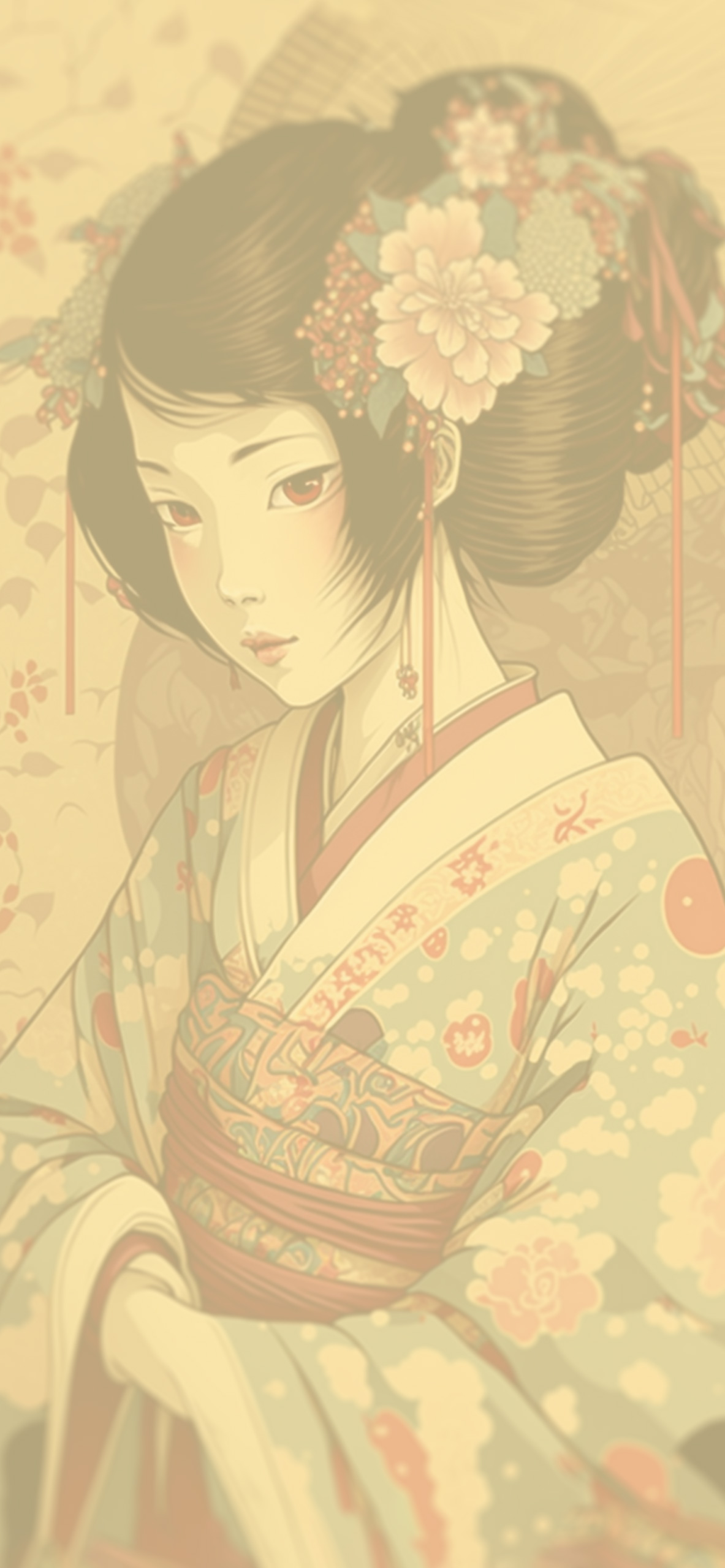 girl in kimono art background
