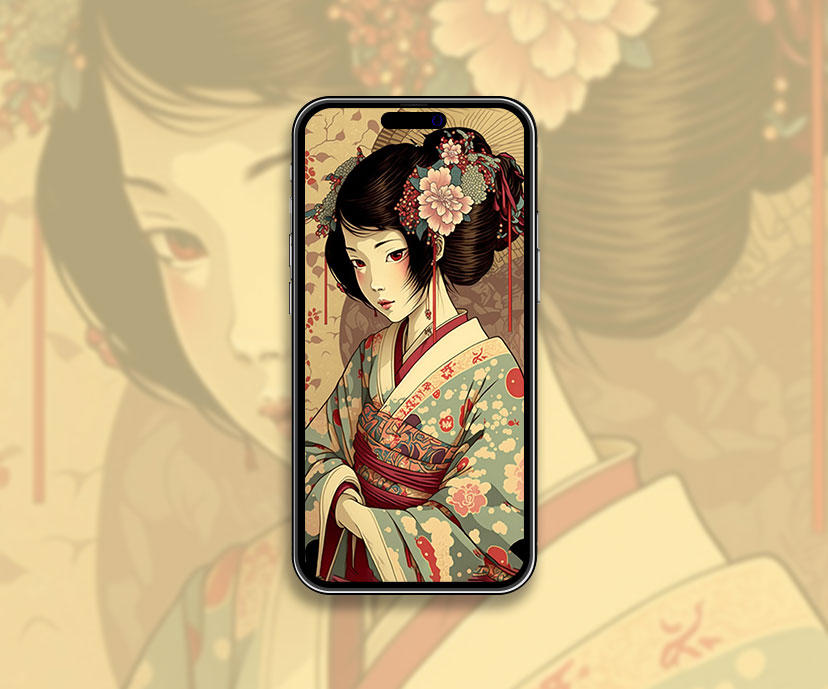 girl in kimono art wallpapers collection