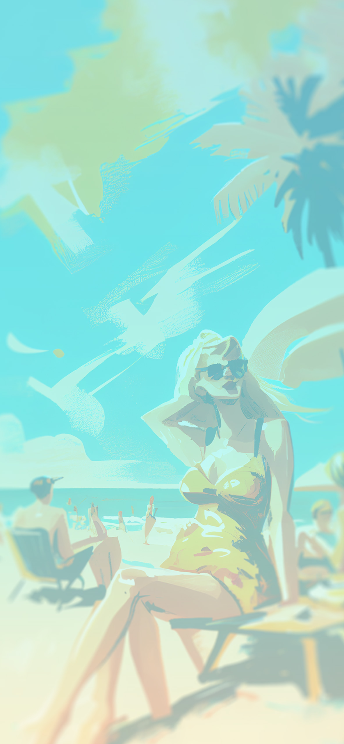 girl on the beach summer background