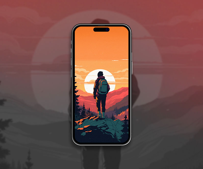 hiking sunset wallpapers collection