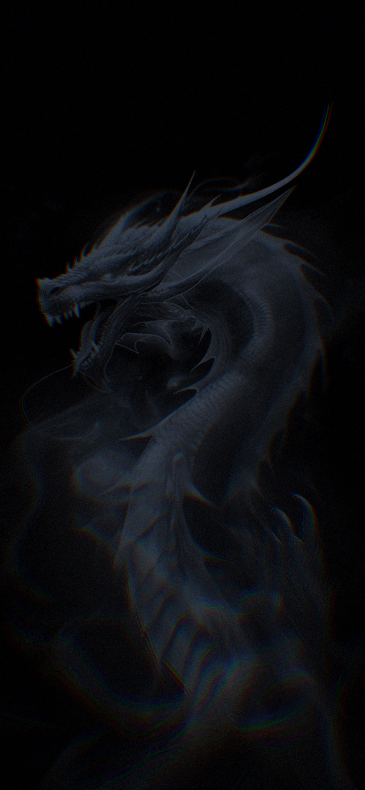 japanese ghost dragon black background