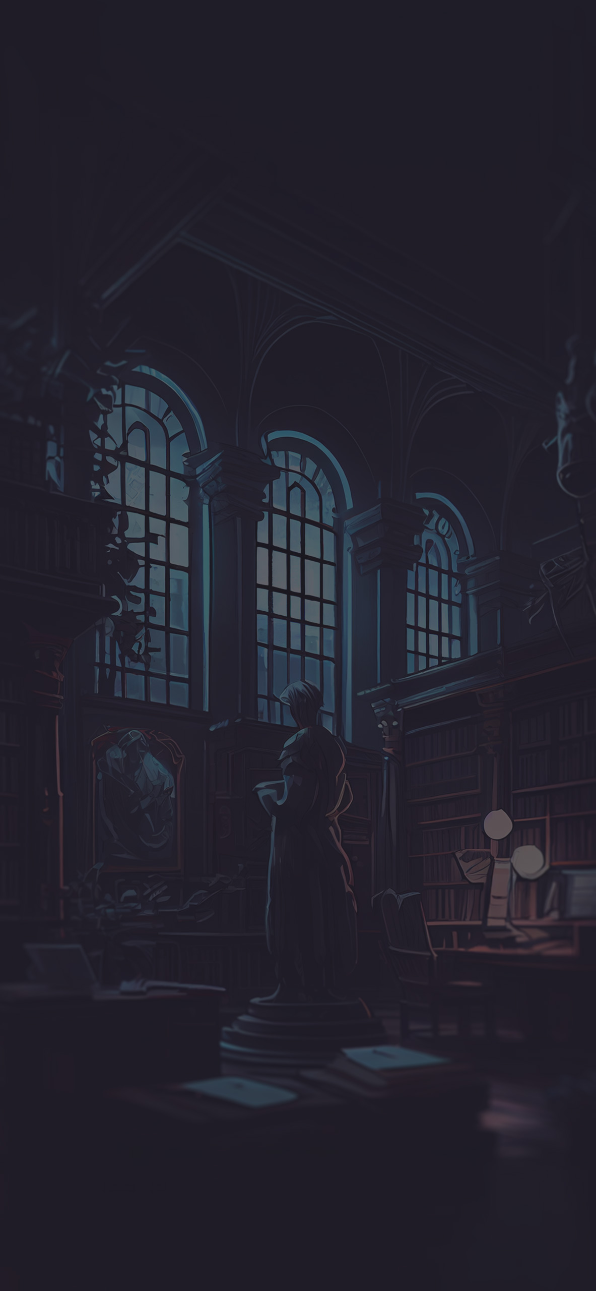 library dark academia aesthetic background