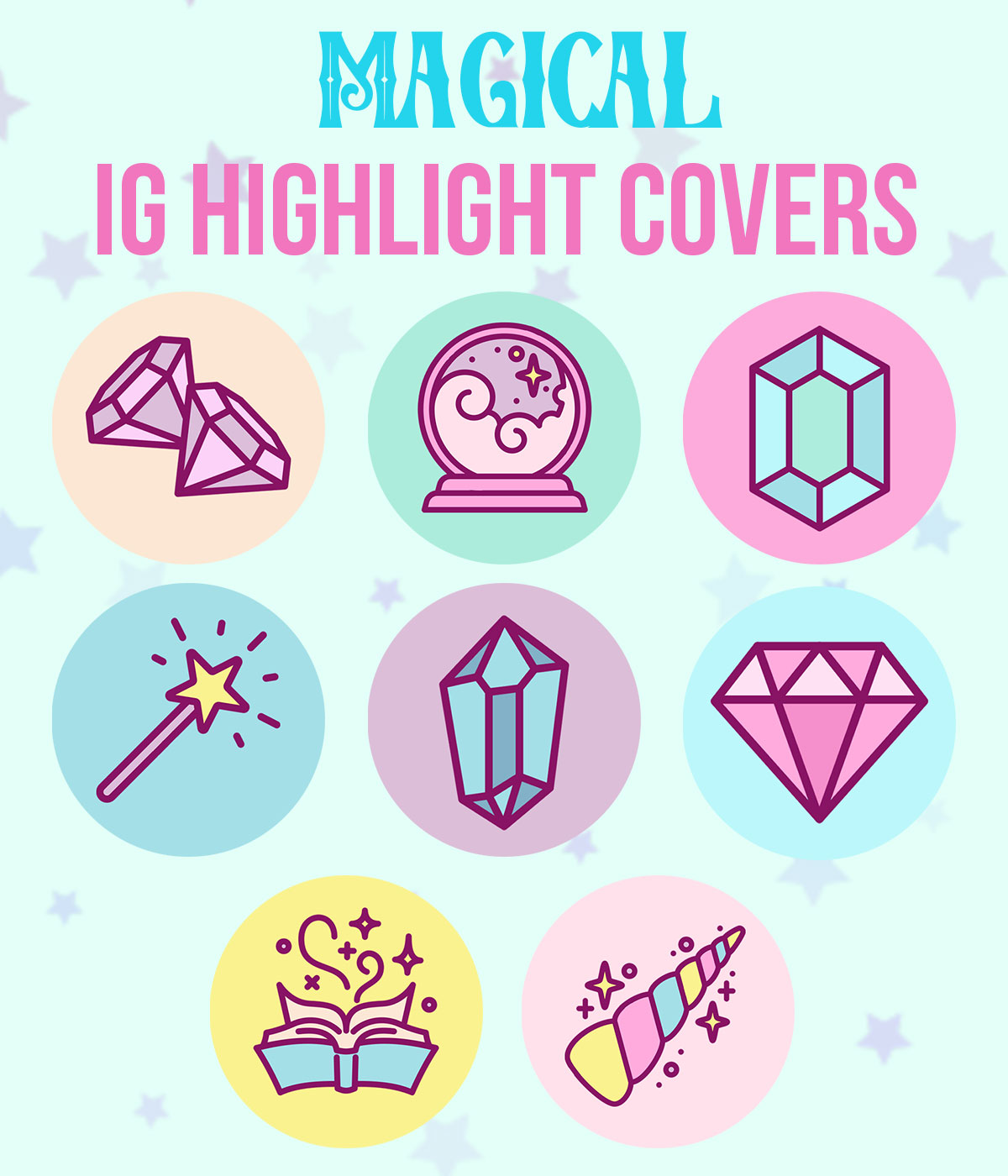 Paquete de portadas mágicas IG Highlight