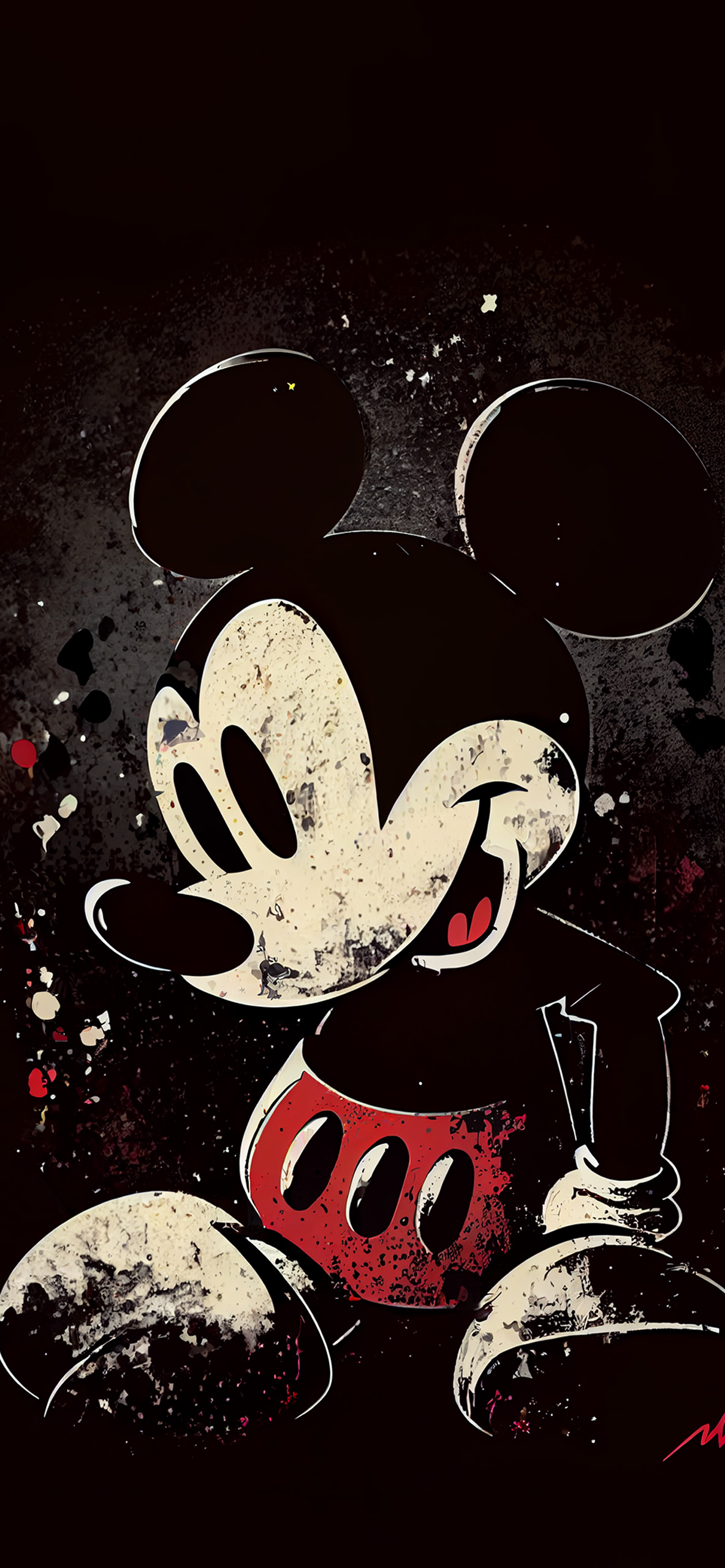mickey mouse black art wallpaper